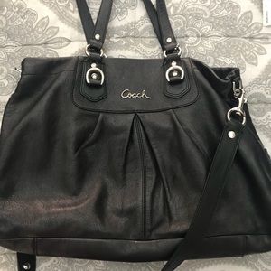 Black leather Coach purse